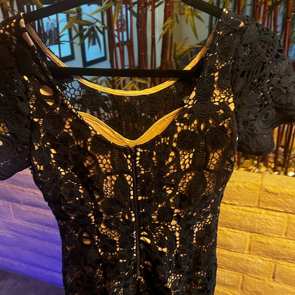 Navy blue lace cocktail dress S - Picture 6 of 7